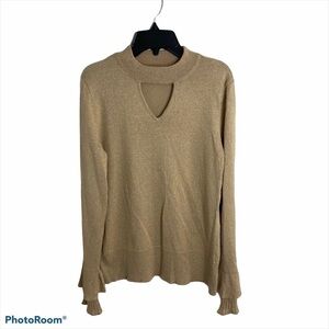 Thalia Sodi Gold Metallic Sweater Women’s Medium